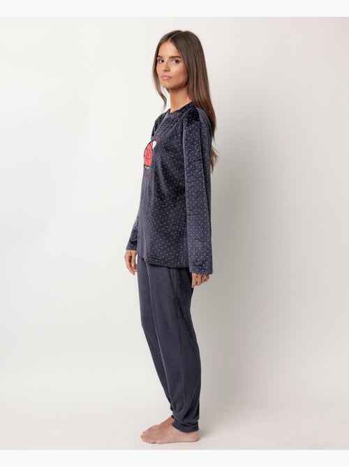 Pyjama en velours à manches longues pour femme PEANUTS Let It Snow - Kiabi