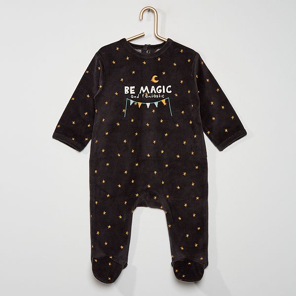 Pyjama En Velours Bebe Fille Anthracite Kiabi 10 00