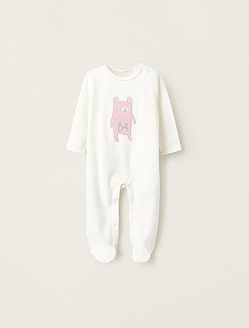 Pyjama en velours, avec broderie d'ours LITERARY WORLD