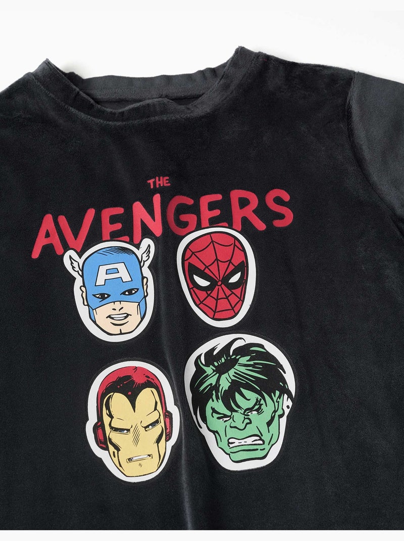 Pyjama en velours avec imprimé avengers Gris foncé - Kiabi