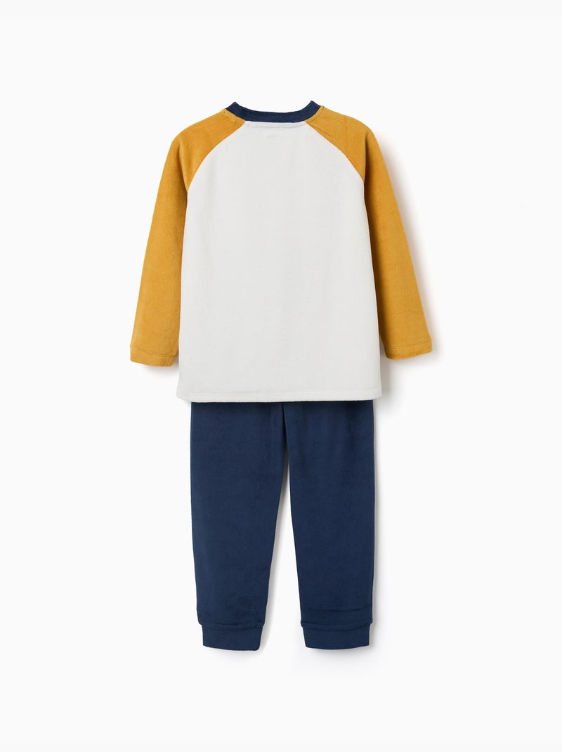 Pyjama en velours avec imprimé Blanc - Kiabi