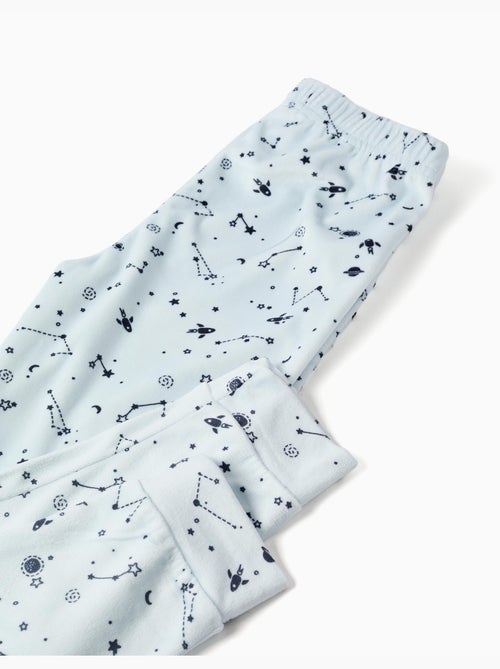 Pyjama en velours avec imprimé espace qui brille dans le noir - Kiabi Pyjama en velours avec imprimé espace qui brille dans le noir - Kiabi