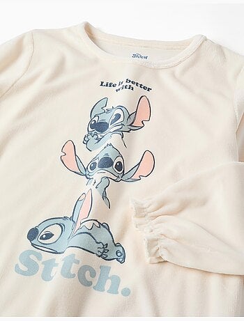 Pyjama en velours avec imprimé stitch