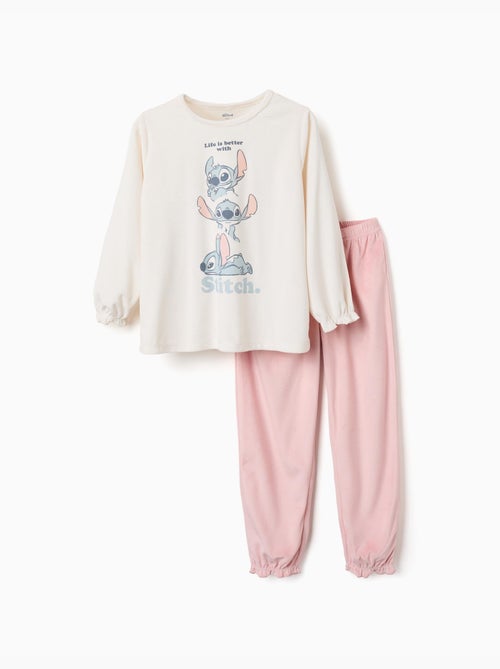 Pyjama en velours avec imprimé stitch - Kiabi