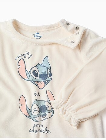 Pyjama en velours avec imprimé stitch