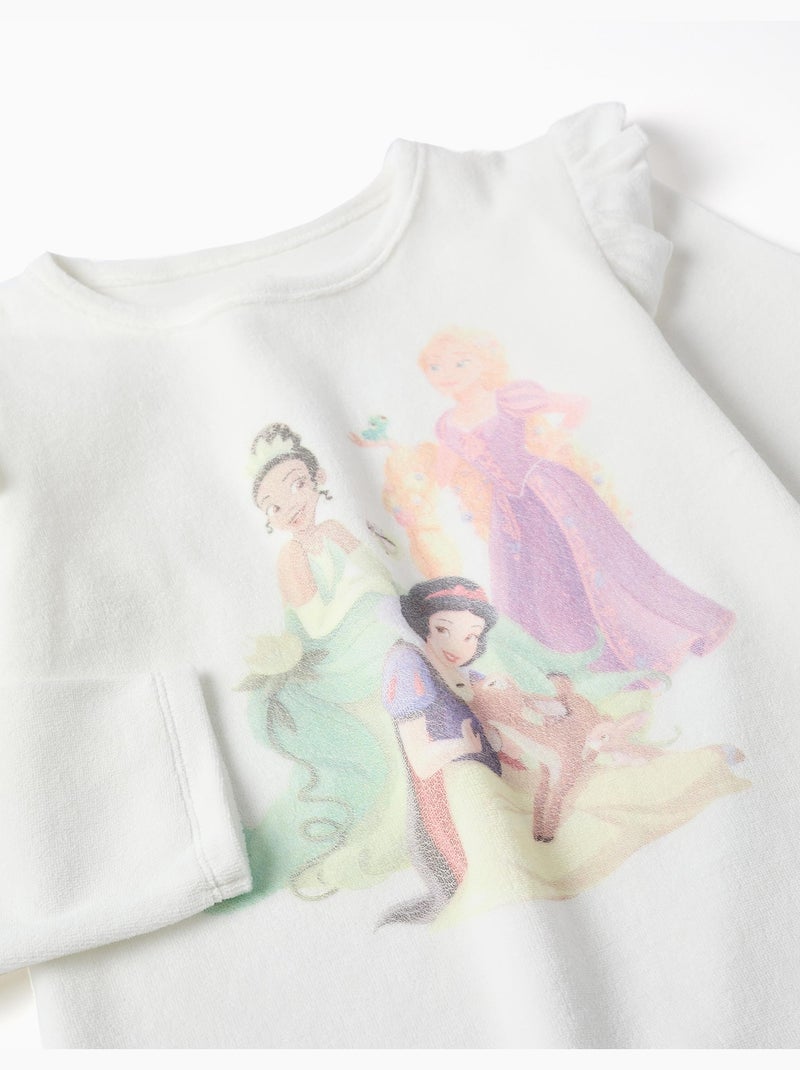 Pyjama en velours avec les princesses Disney Blanc - Kiabi