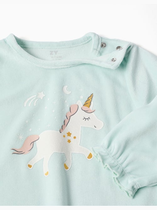 Pyjama en velours avec licorne qui brille dans le noir - Kiabi Pyjama en velours avec licorne qui brille dans le noir - Kiabi