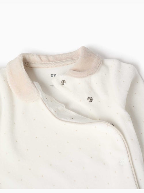 Pyjama en velours avec motif à pois - Kiabi