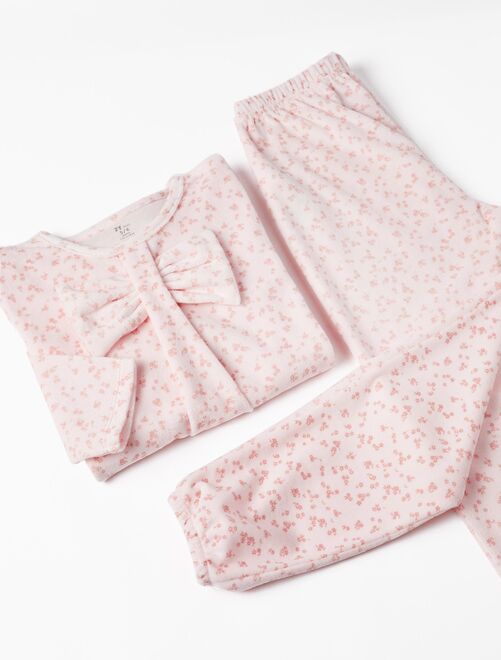 Pyjama en velours avec nœud pour fille   ESSENTIALS LINE - Kiabi