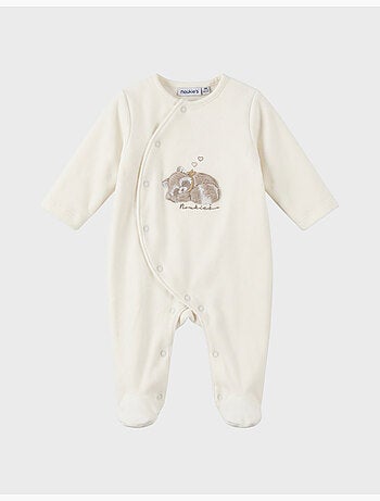 Pyjama en velours bébé brodé – raku, lino & pico noukie's