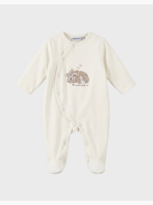 Pyjama en velours bébé brodé – raku, lino & pico noukie's - Kiabi