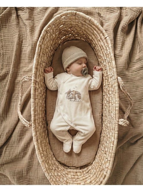 Pyjama en velours bébé brodé – raku, lino & pico noukie's - Kiabi