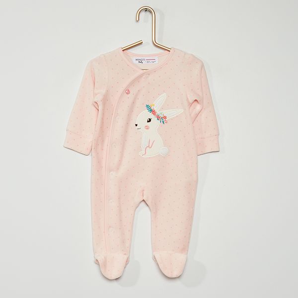 Pyjama En Velours Bebe Fille Bebe Fille Rose Kiabi 15 00