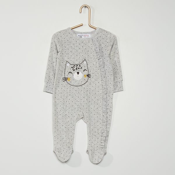 Pyjama En Velours Bebe Bebe Fille Gris Kiabi 15 00