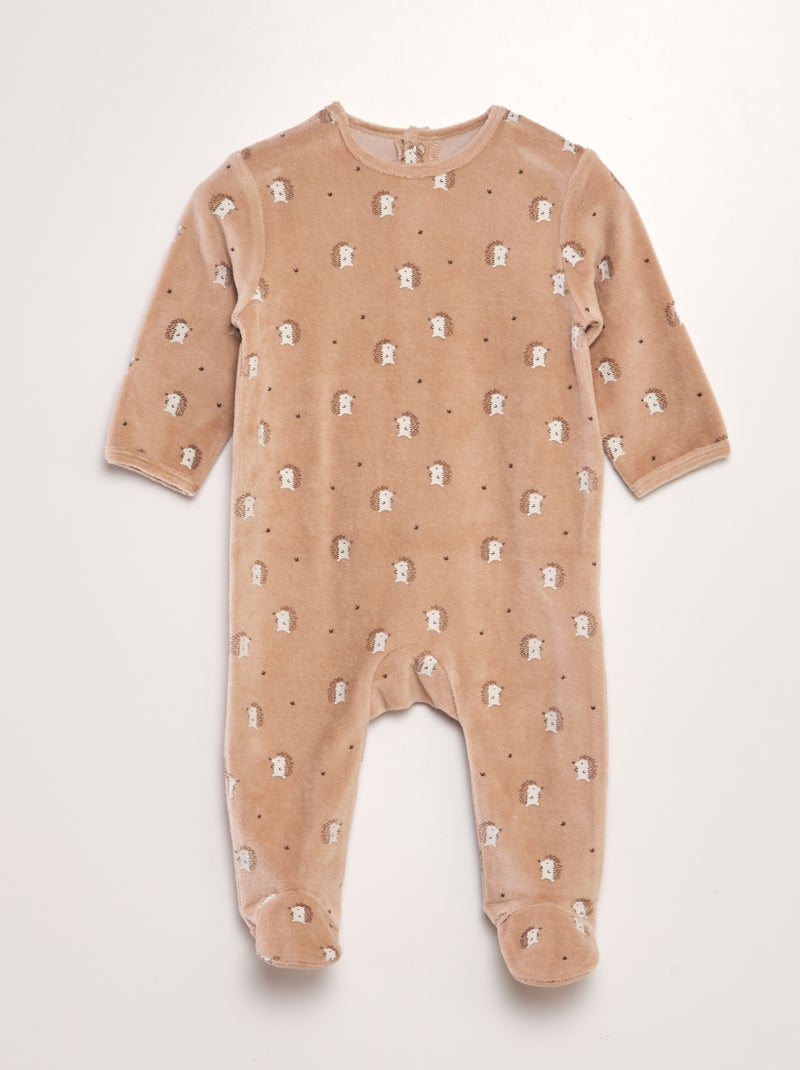 Pyjama en velours Beige - Kiabi