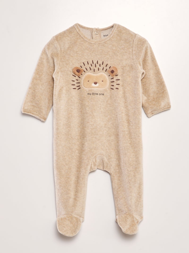 Pyjama en velours Beige - Kiabi