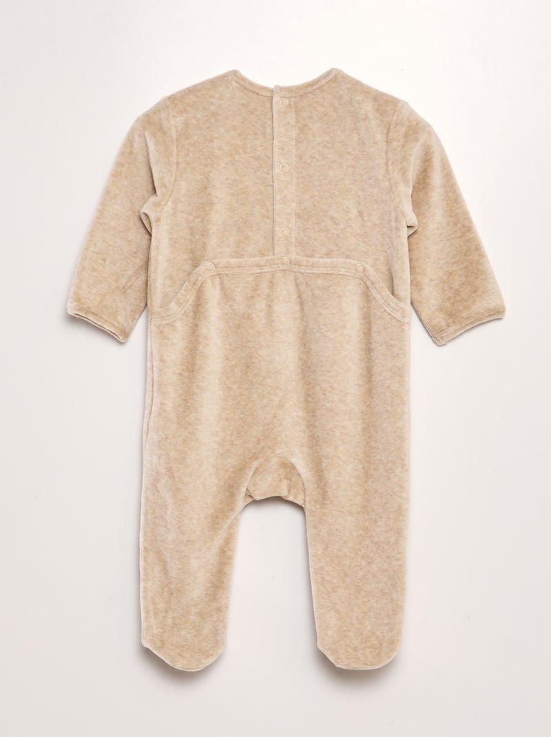 Pyjama en velours Beige - Kiabi