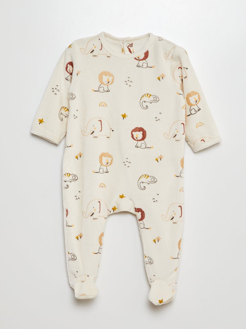 Pyjama en velours Beige - Kiabi