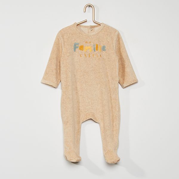 Pyjama En Velours Bebe Fille Beige Chine Kiabi 10 00