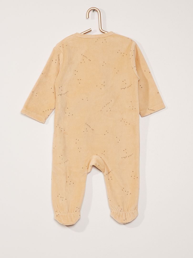 Pyjama en velours beige - Kiabi