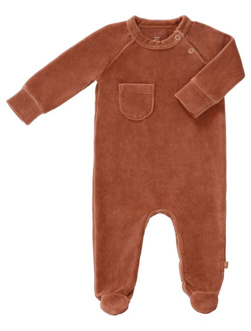 Pyjama en velours bio Copper (naissance : 50 cm) - Kiabi
