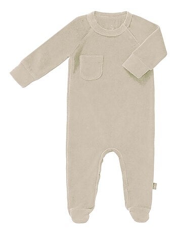 Pyjama en velours bio Sandshell (naissance : 50 cm) - Kiabi