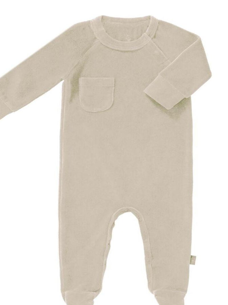 Pyjama en velours bio Sandshell (naissance : 50 cm) Beige - Kiabi