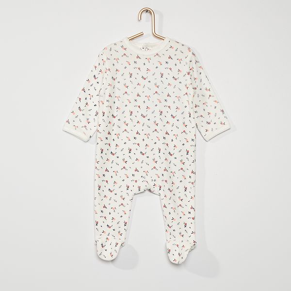 Pyjama En Velours Bebe Fille Blanc Kiabi 10 00