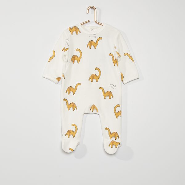 Pyjama En Velours Bebe Fille Blanc Kiabi 10 00