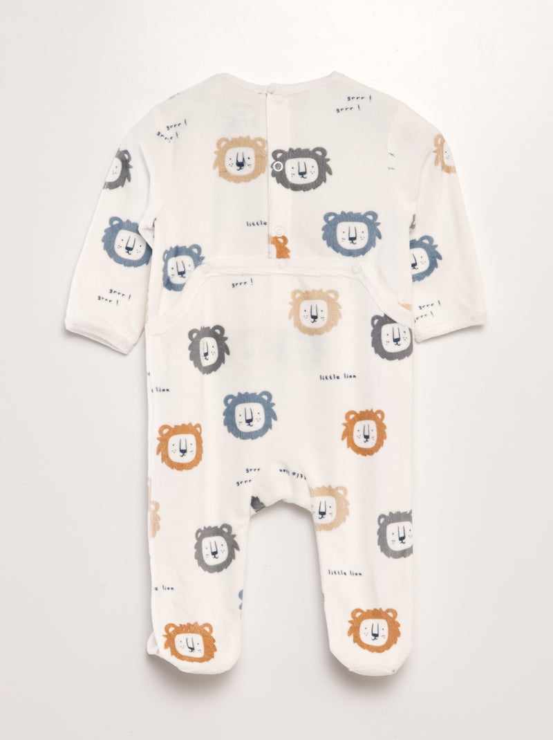 Pyjama en velours Blanc - Kiabi