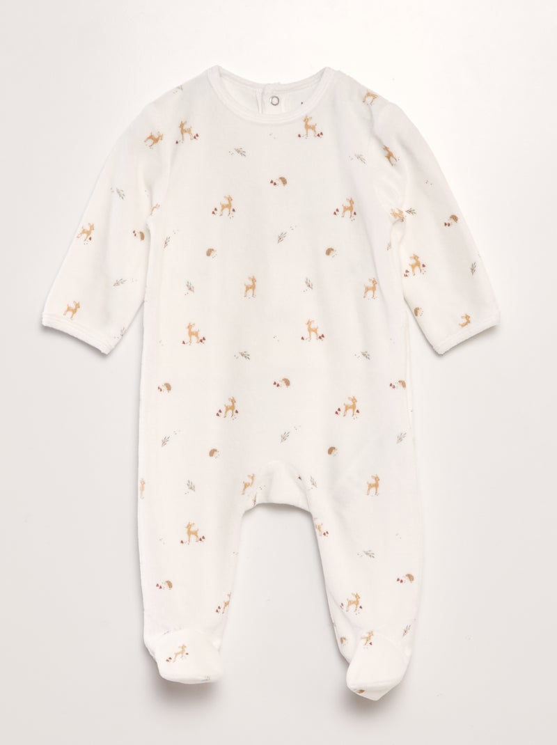 Pyjama en velours Blanc - Kiabi