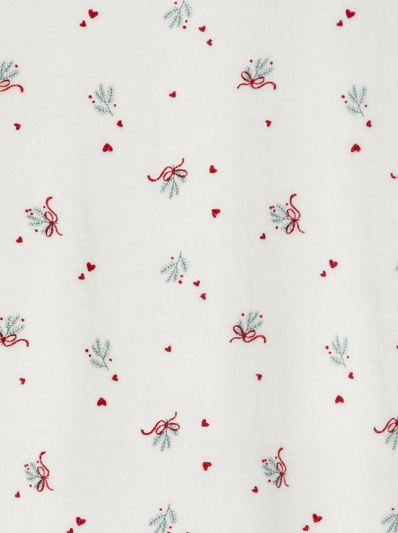 Pyjama en velours Blanc imprimé - Kiabi