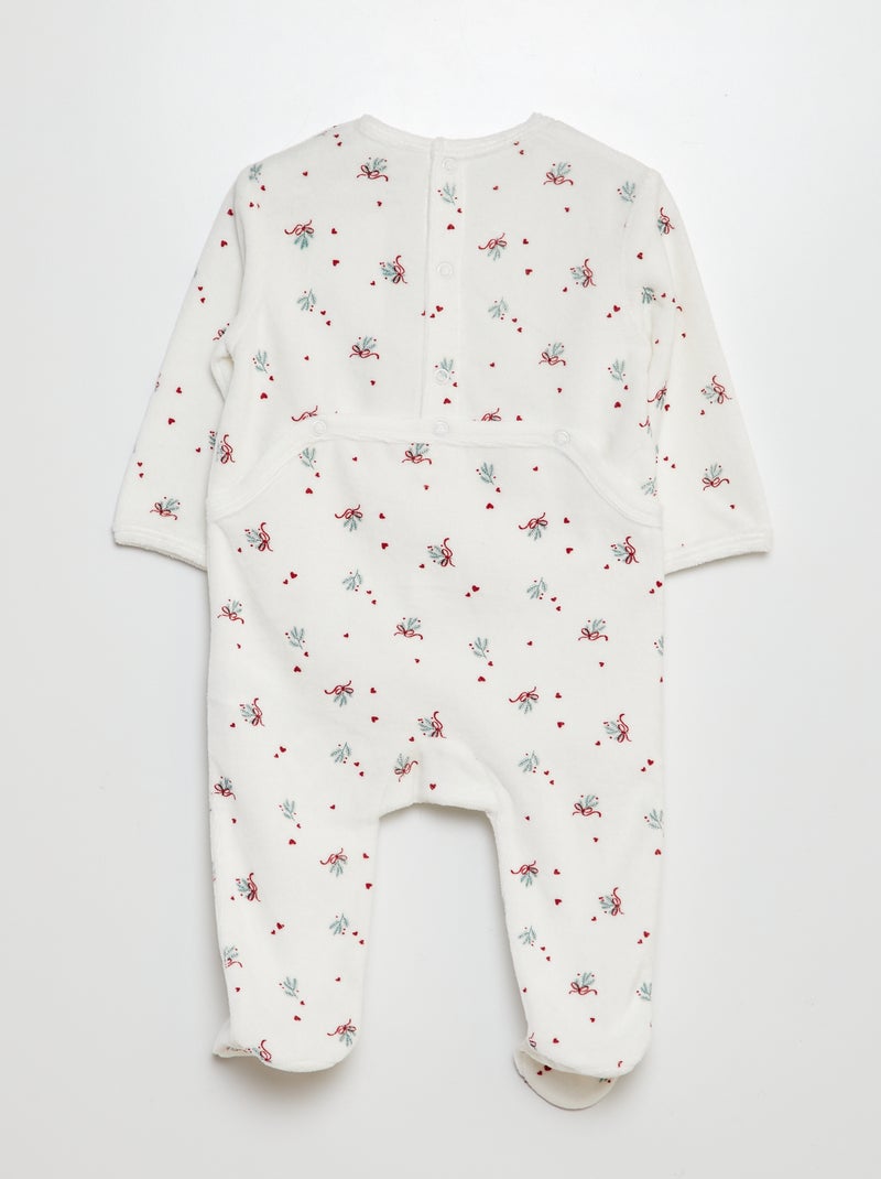 Pyjama en velours Blanc imprimé - Kiabi