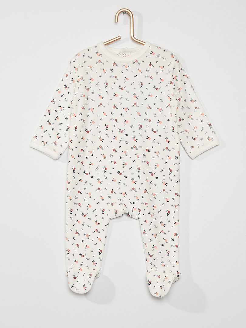 Pyjama en velours blanc - Kiabi