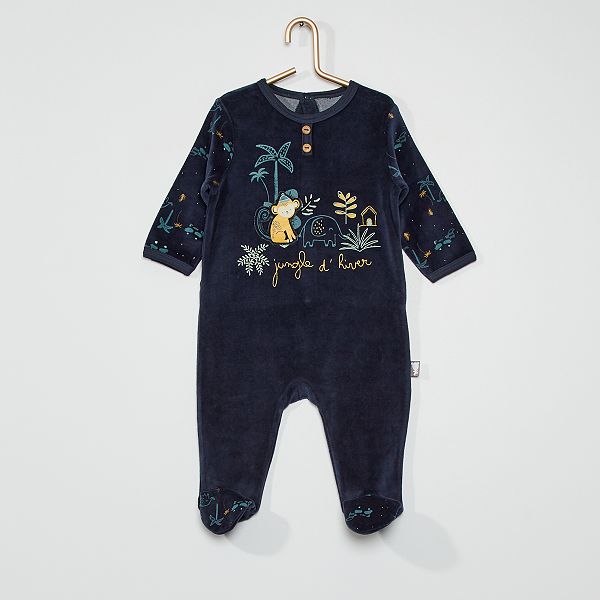 Pyjama En Velours Bebe Garcon Bleu Kiabi 15 00