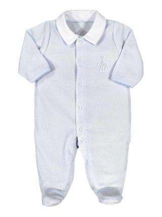 Pyjama en velours bleu Sophie la girafe (1 mois)