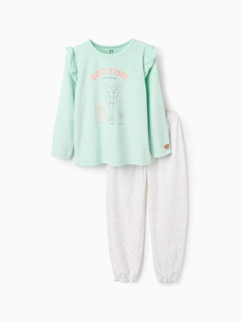 Pyjama en Velours Brillant dans le Noir Vert clair - Kiabi
