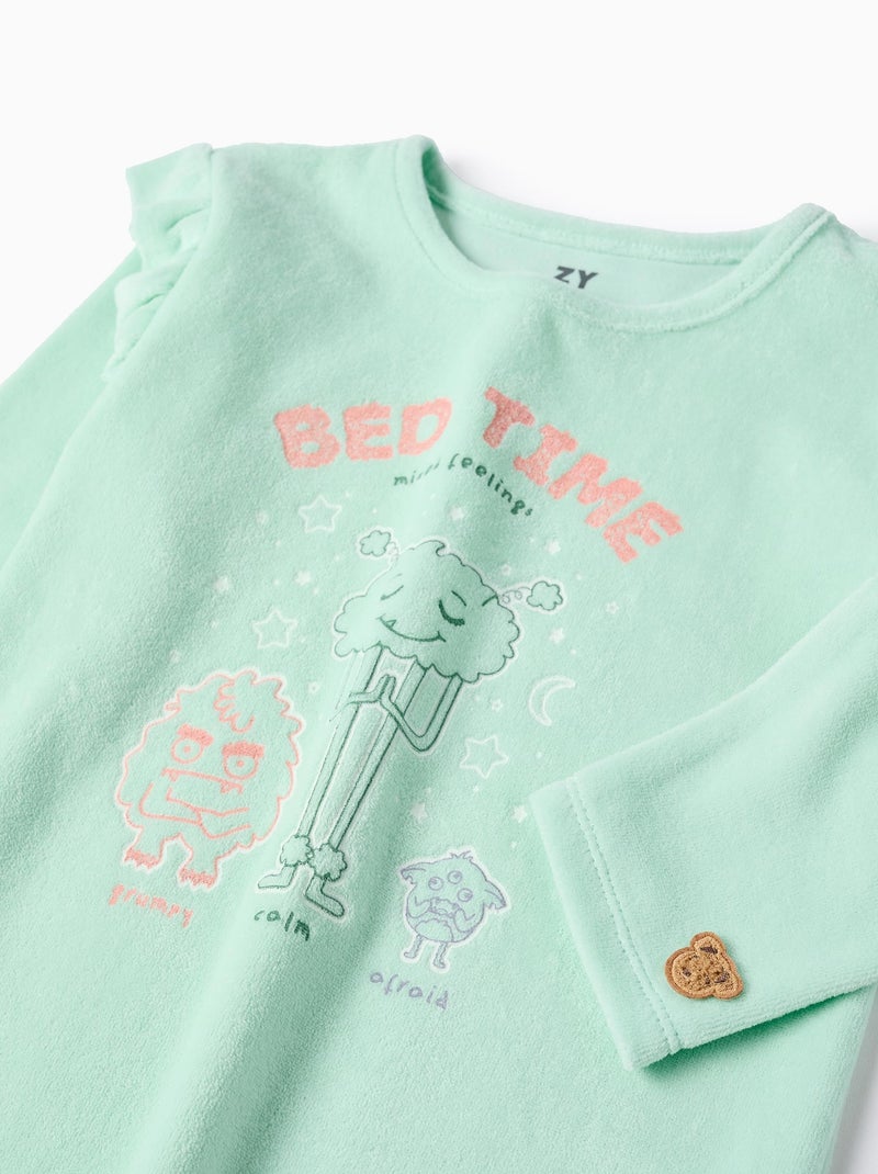 Pyjama en Velours Brillant dans le Noir Vert clair - Kiabi