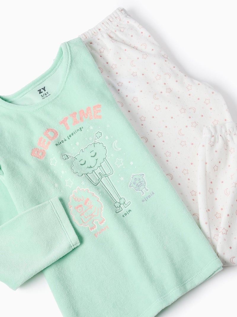 Pyjama en Velours Brillant dans le Noir Vert clair - Kiabi