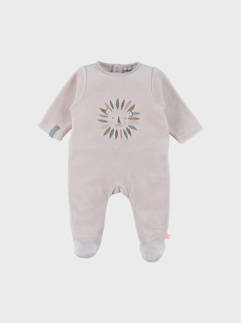 Pyjama en velours brodé lion Noukie's Beige - Kiabi
