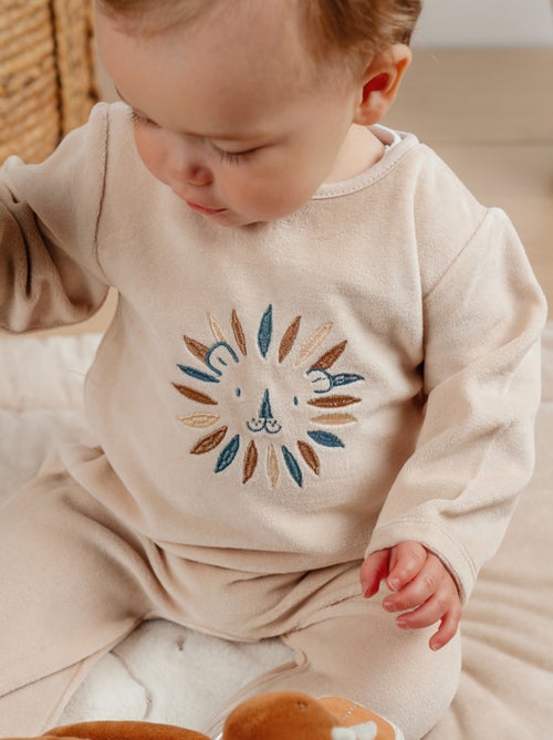 Pyjama en velours brodé lion Noukie's - Kiabi