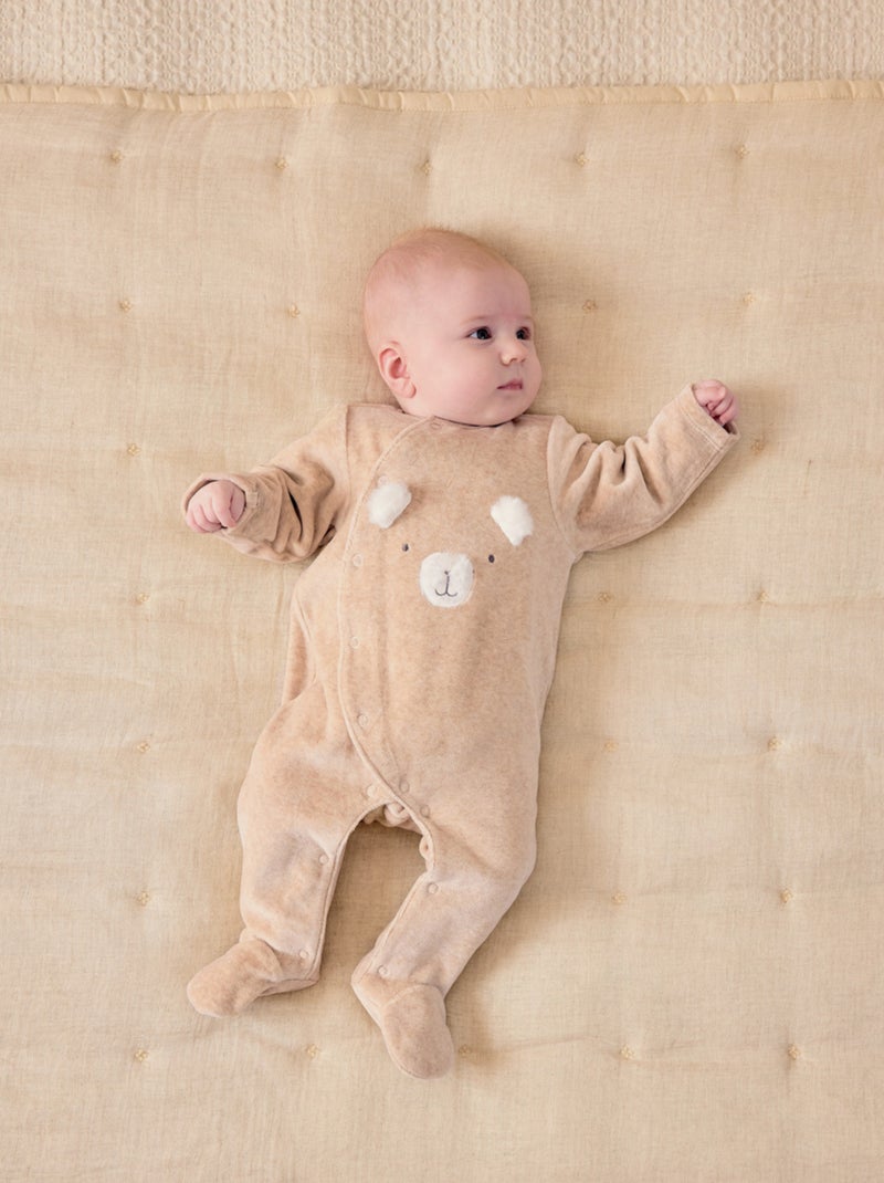 Pyjama en velours brodé – Orso Noukie's Beige - Kiabi