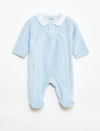 Pyjama en velours col claudine