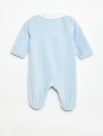 Pyjama en velours col claudine