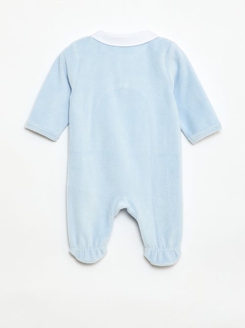Pyjama en velours col claudine - Kiabi
