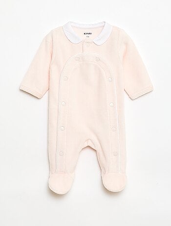 Pyjama en velours col claudine