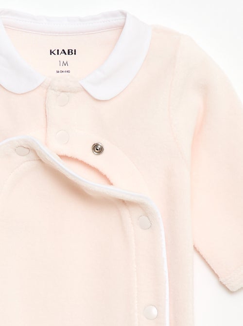 Pyjama en velours col claudine - Kiabi