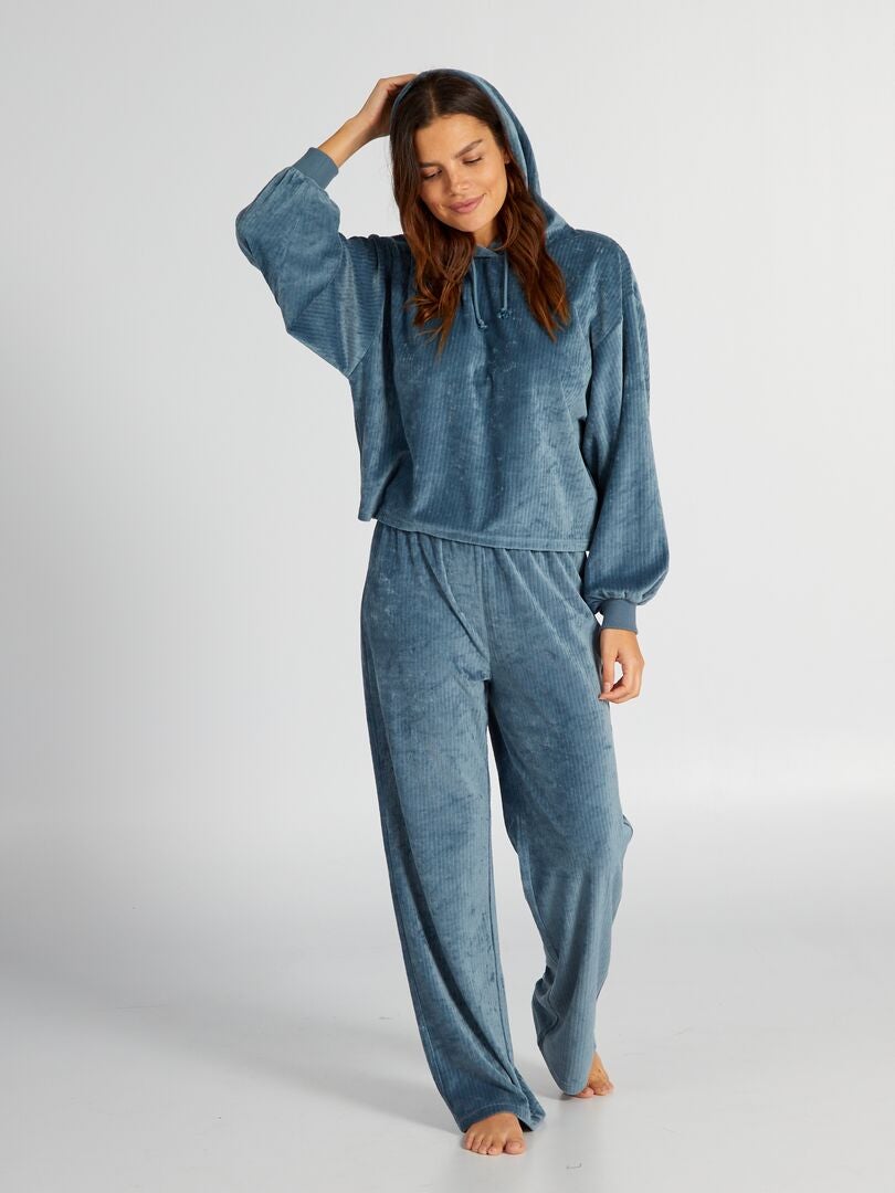 Pyjama chaud 3 couches en velours pour femme enceinte, tenue de