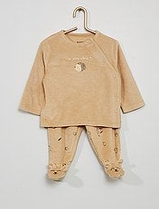 Pyjama 2 Pieces Vetements Bebe Beige Kiabi