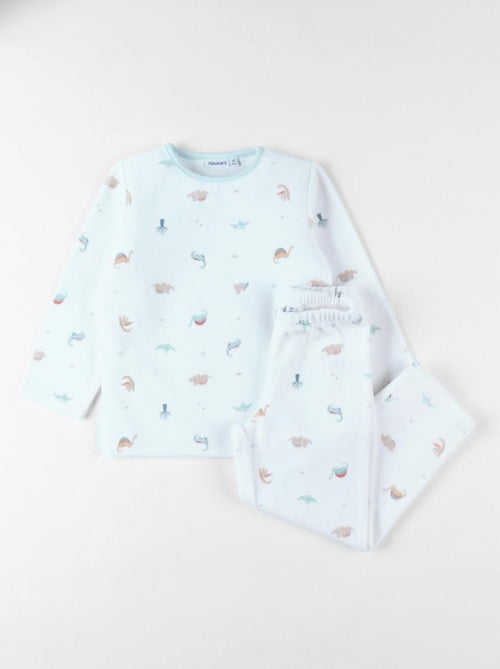 Pyjama en velours côtelé blanc, dinos Noukie's - Kiabi
